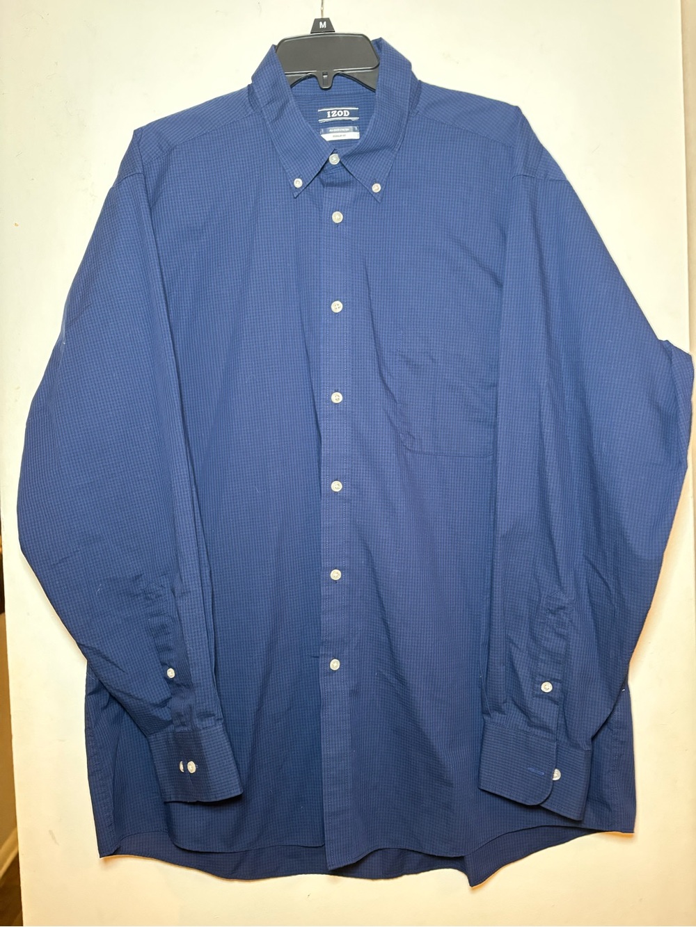 Izod Mens Button-Down Dress Shirt in Deep Blue